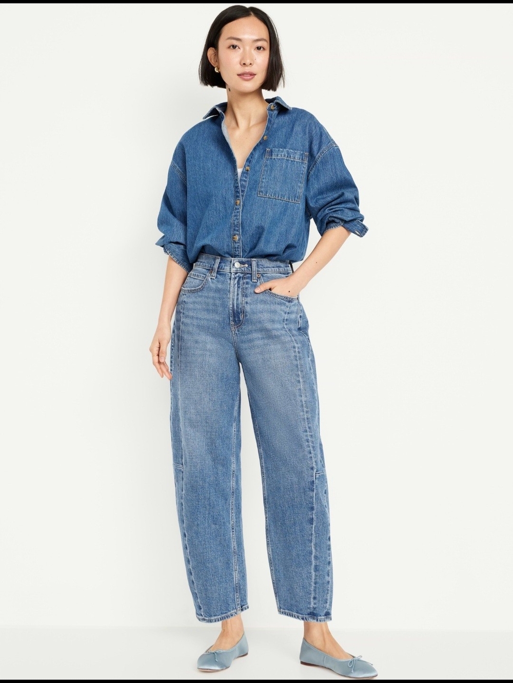 Old Navy Women's Barrel Leg Ankle Jeans in Medium Wash - 14